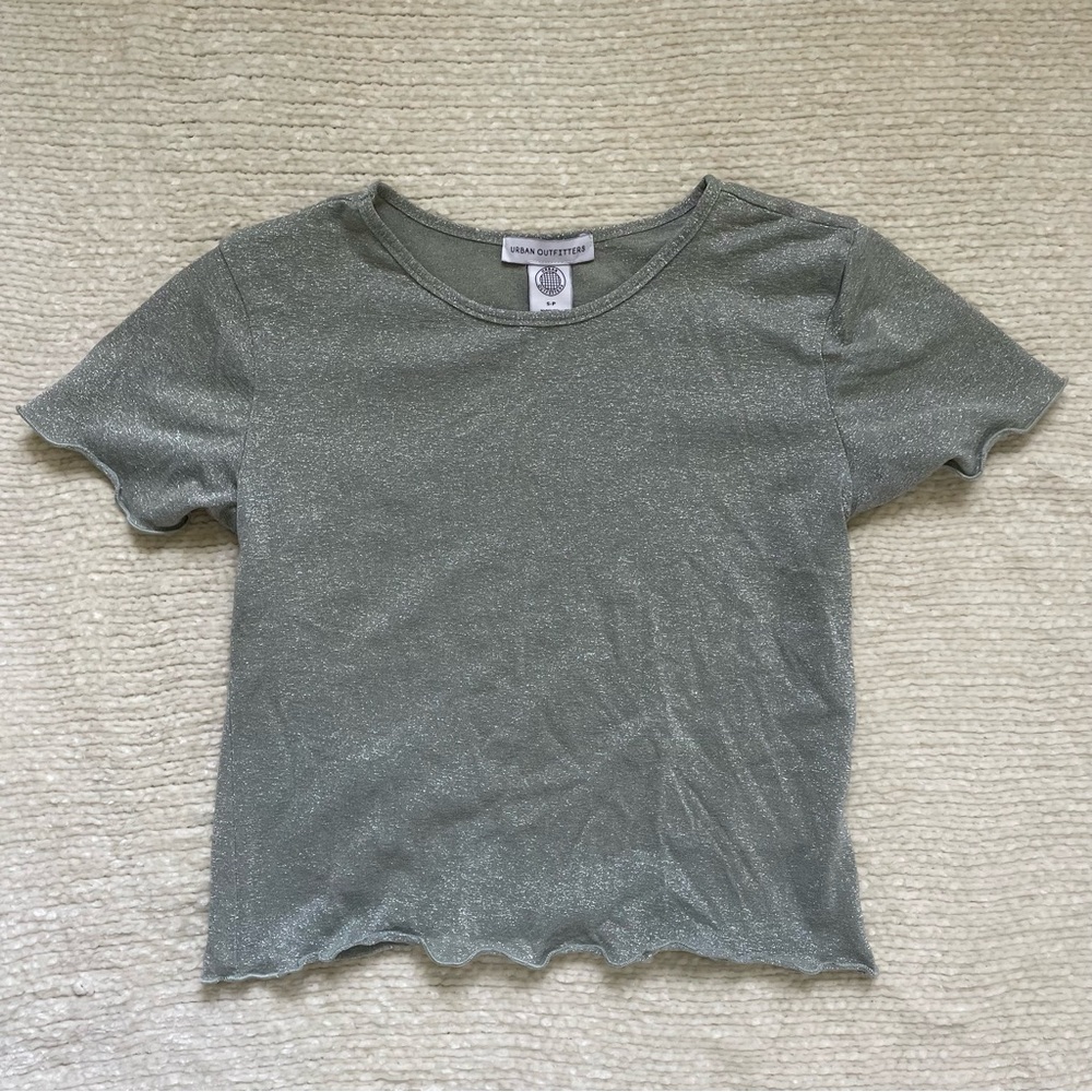 Urban Outfitters Sparkly Silver Crop Top